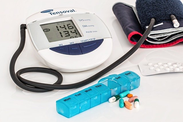 header image - blood pressure cuff and medication