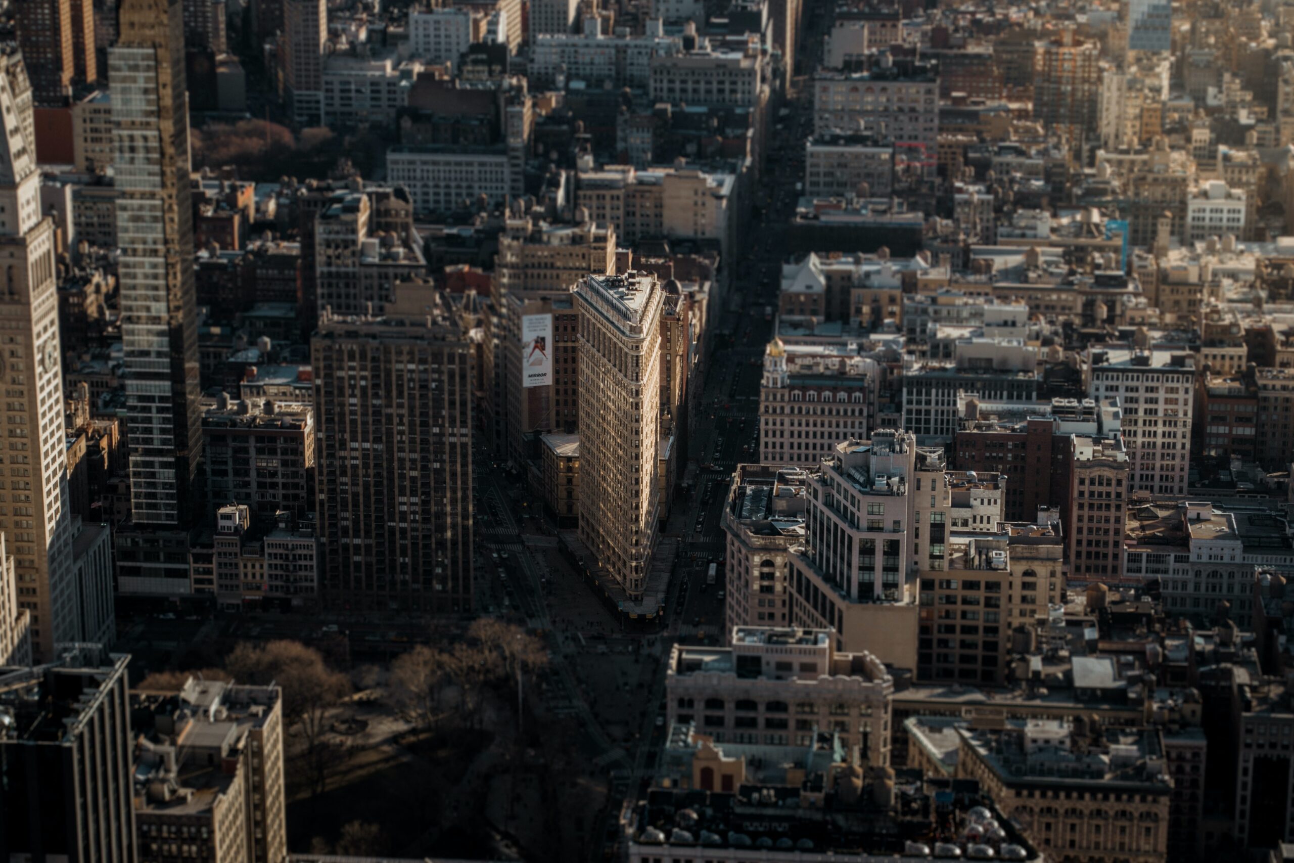 An aerial view of New York City
