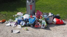 header image - overflowing rubbish bin not England's least wasteful towns