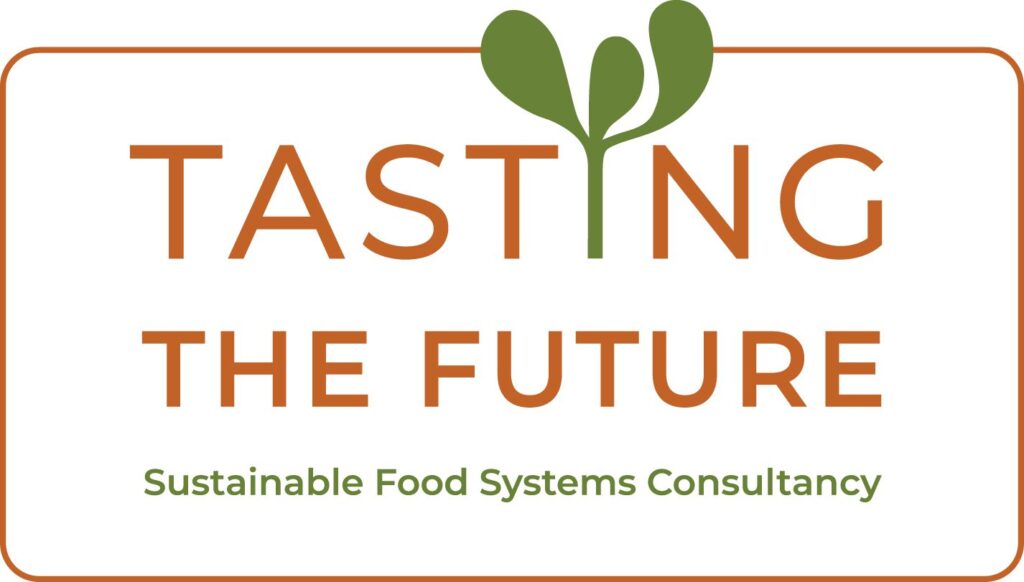 Tasting the Future logo – modern design featuring a sustainable food-themed graphic, representing innovation and collaboration in transforming food systems