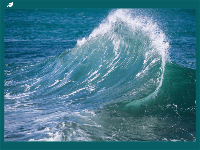 Powerful ocean wave illustrating storm surge and rising sea levels during extreme weather