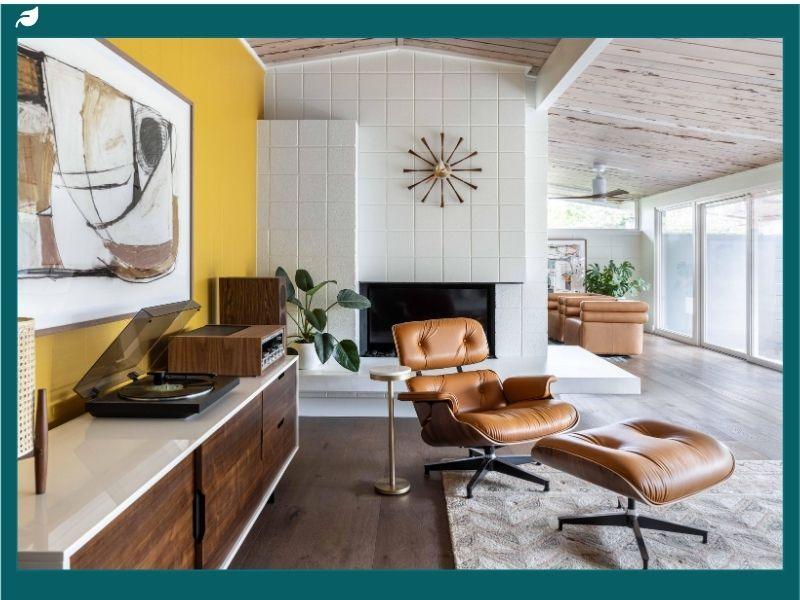 Sustainably designed home office by Studio Connolly, featuring natural materials and warm tones