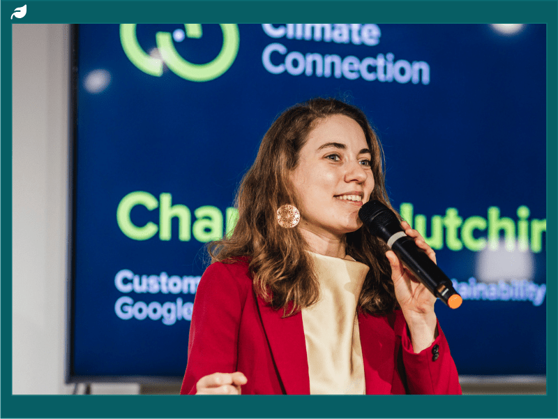 Juliette Devillard speaking at a Climate Connection networking event