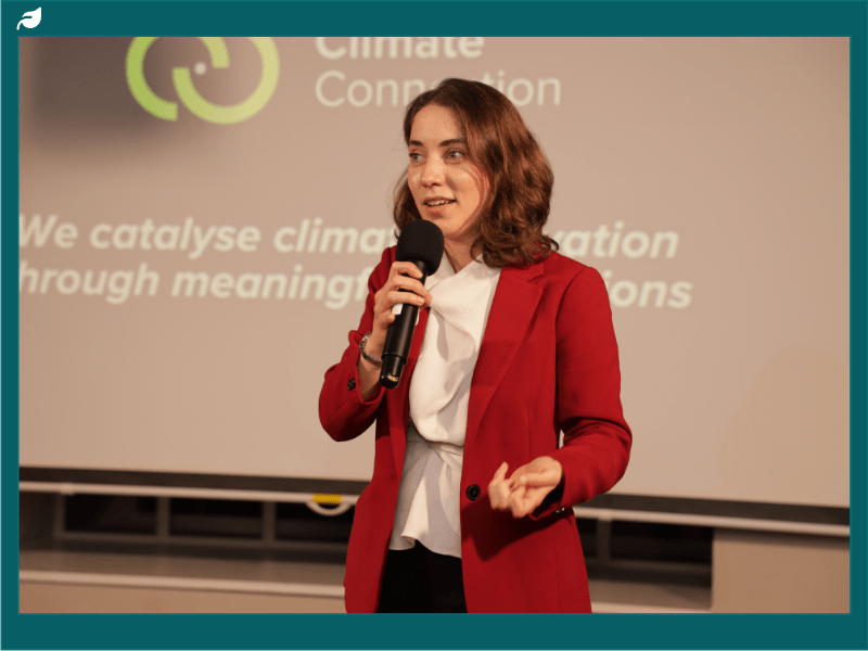 Speaker at a sustainability networking event organised by Climate Connection