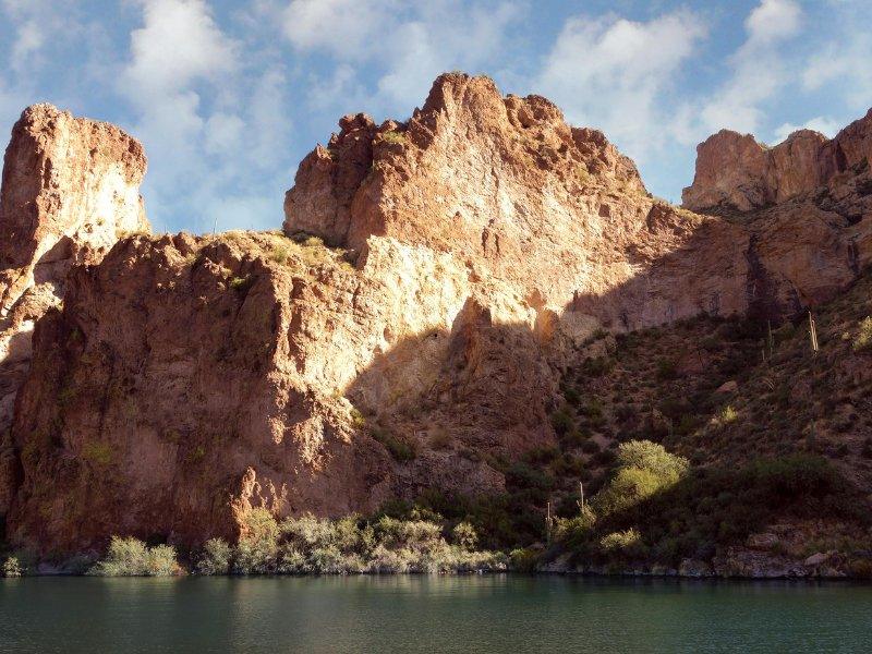 Canyon walls above the Salt River at Canyon Lake, Arizona