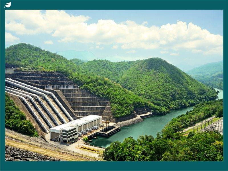 Clean energy by hydropower plant from downstream water