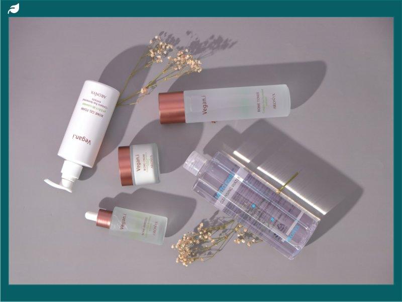 Display of Vegan Cosmetics